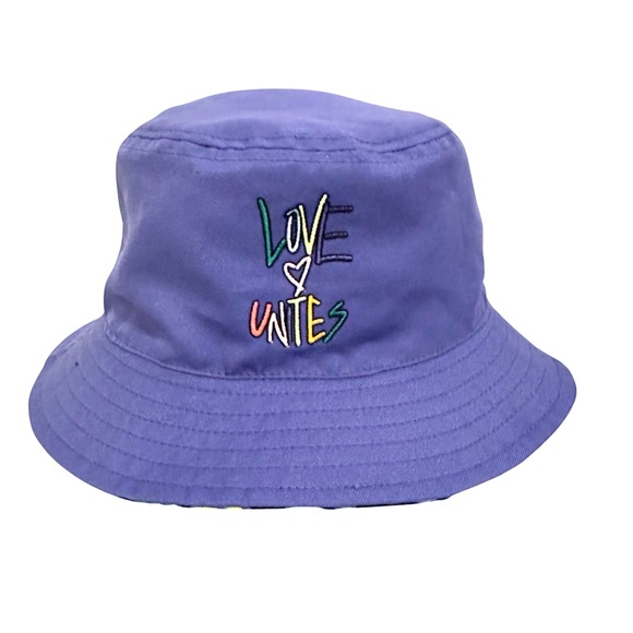 adidas Originals Love Unites Pride Reversible Bucket Hat Black Purple OS - Picture 5 of 7